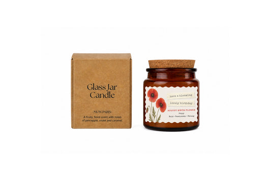 Small Scented Brown Candle 'August Birth Month' | Homeware | Home Decor