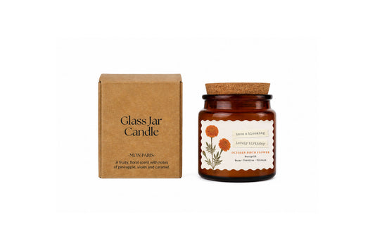 Small Scented Brown Candle 'October Birth Month' | Homeware | Home Decor