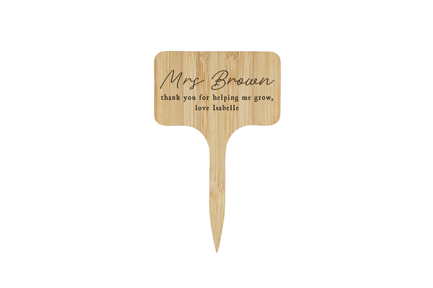 Teacher Thank You Bamboo Plant Marker | Personalised Teacher Leaving Gift | End of Term Gift