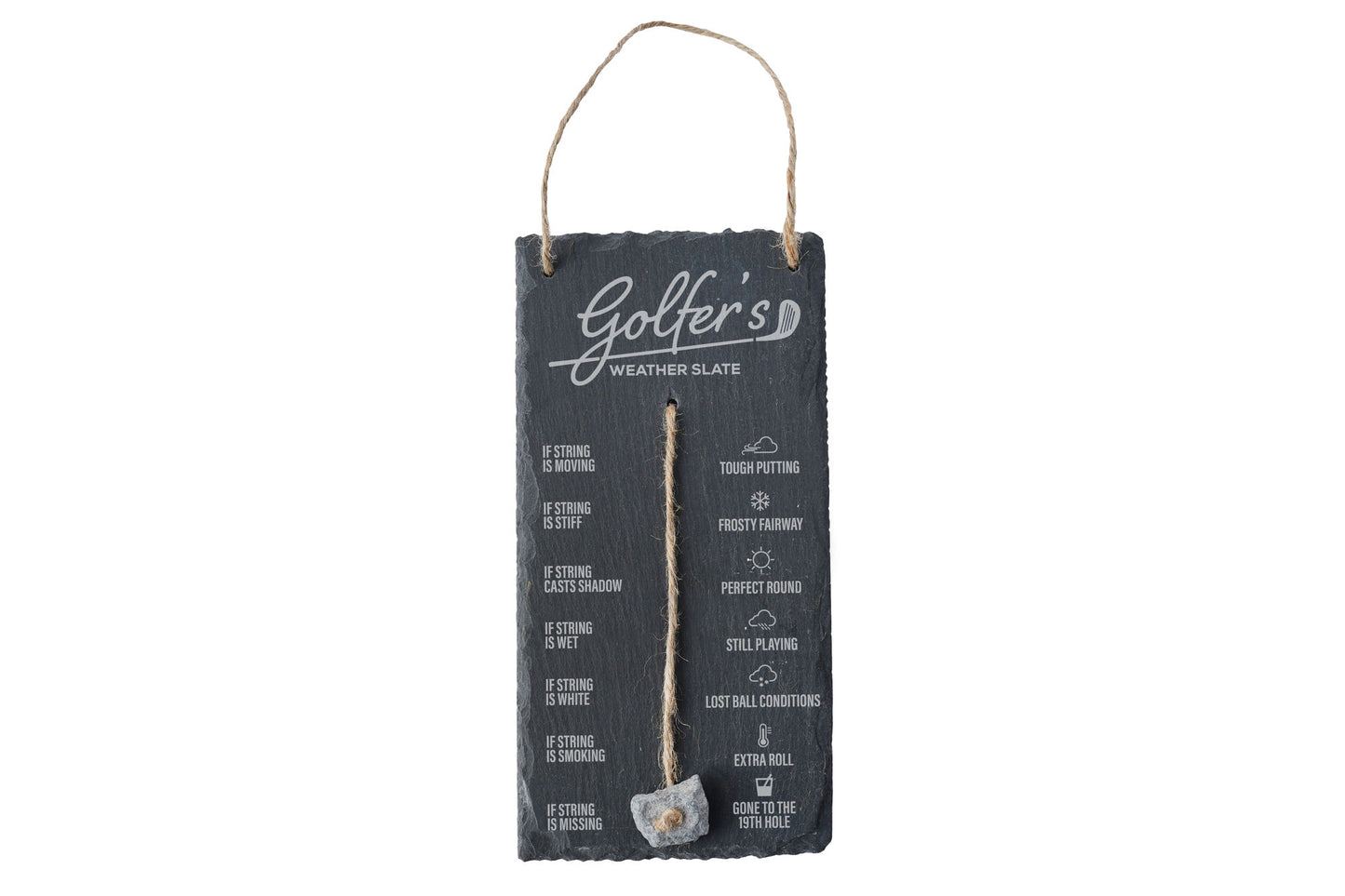 Golfer's Weather Slate Hanging Sign | Humorous Weather Reader | Forecaster Station | Gift For Your Home