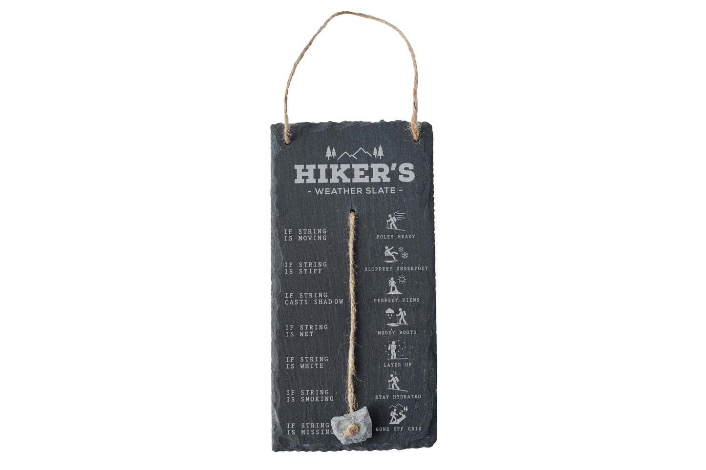 Hiker's Weather Slate Hanging Sign | Humorous Weather Reader | Forecaster Station | Gift For Your Home