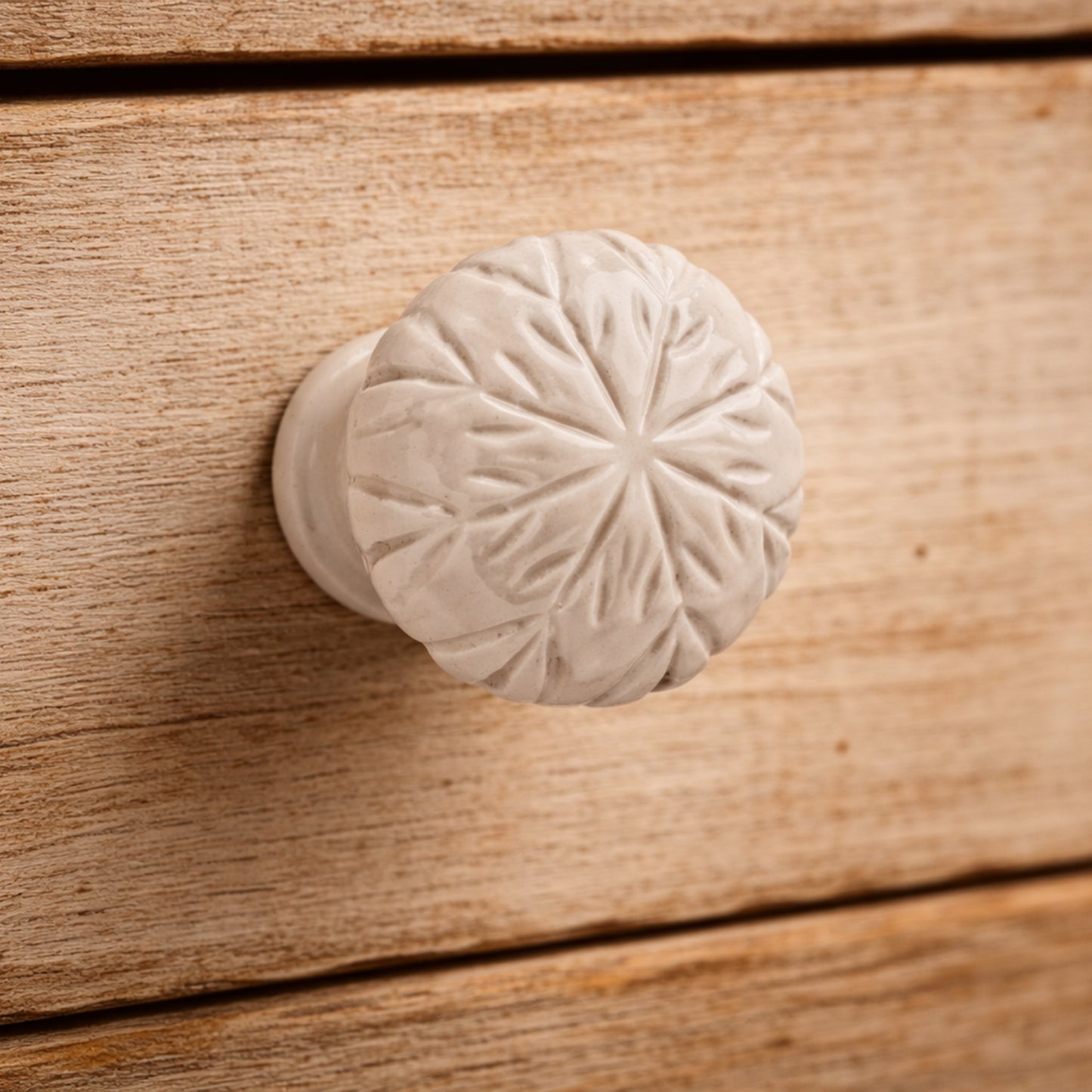 Set of 2 | Cream Embossed Ceramic Drawer Pull • Cabinet Pull • Drawer Knob • DIY Upcycle • Gifts for Home • Home Improvement • Rennovations