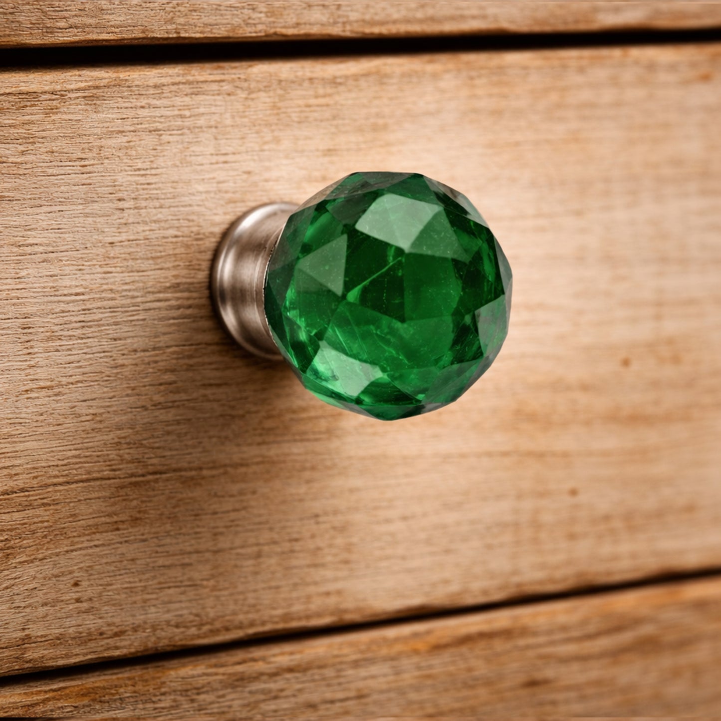 Green Crystal Glass Drawer Pulls | Set of 2, DIY Upcycle