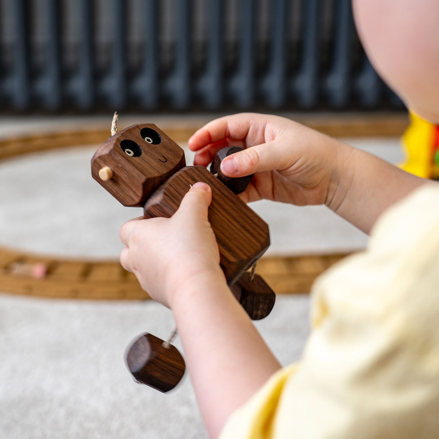 Naked Ned in Walnut | Handmade Wooden Robot Toy | UKCA CE Tested
