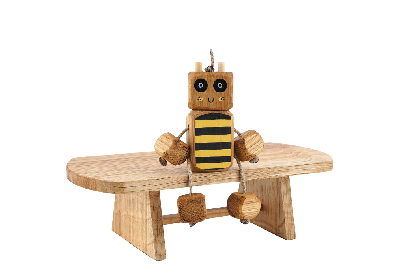 Buzzy Bee Nedlet in Oak | Handmade Wooden Robot Toy | UKCA CE Tested Age: 3+