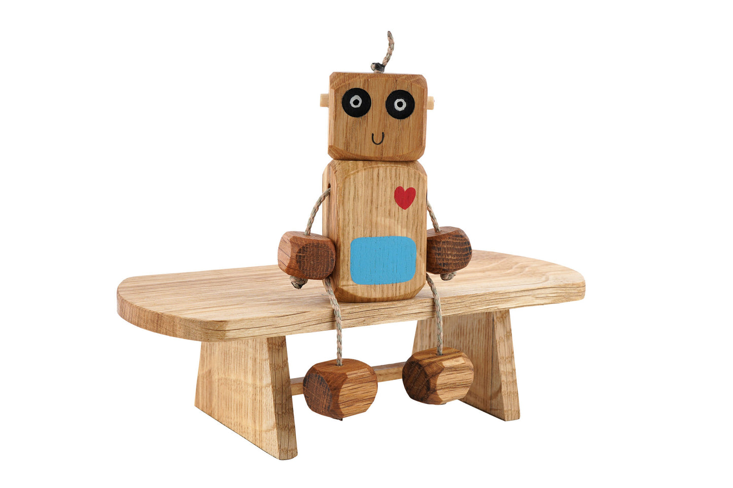 Ned The Robot in Oak | Handmade Wooden Robot Toy | UKCA CE Tested