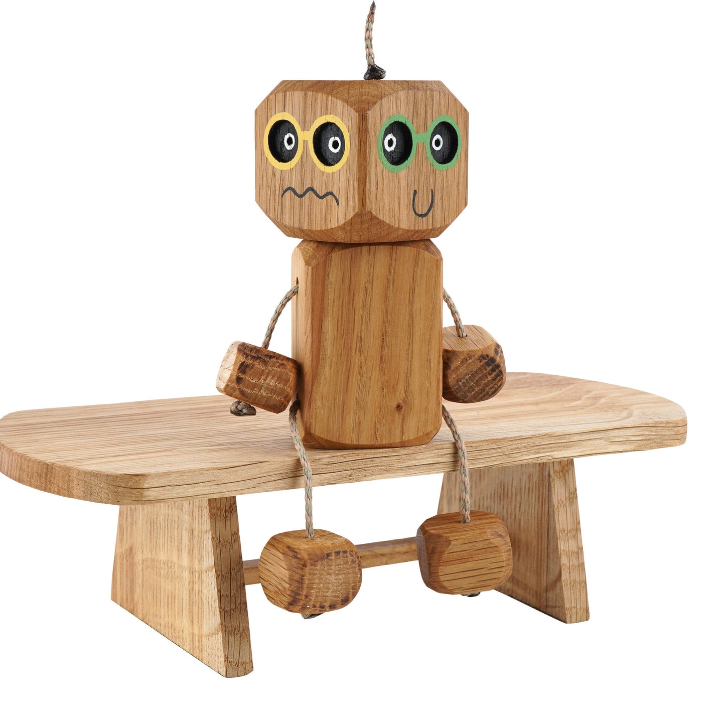 Emotions Ned in Oak | Handmade Wooden Robot Toy | UKCA CE Tested Age: 3+