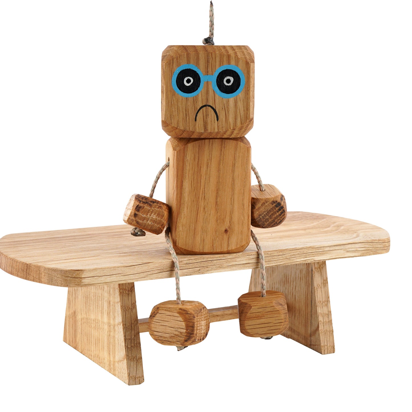 Emotions Ned in Oak | Handmade Wooden Robot Toy | UKCA CE Tested Age: 3+