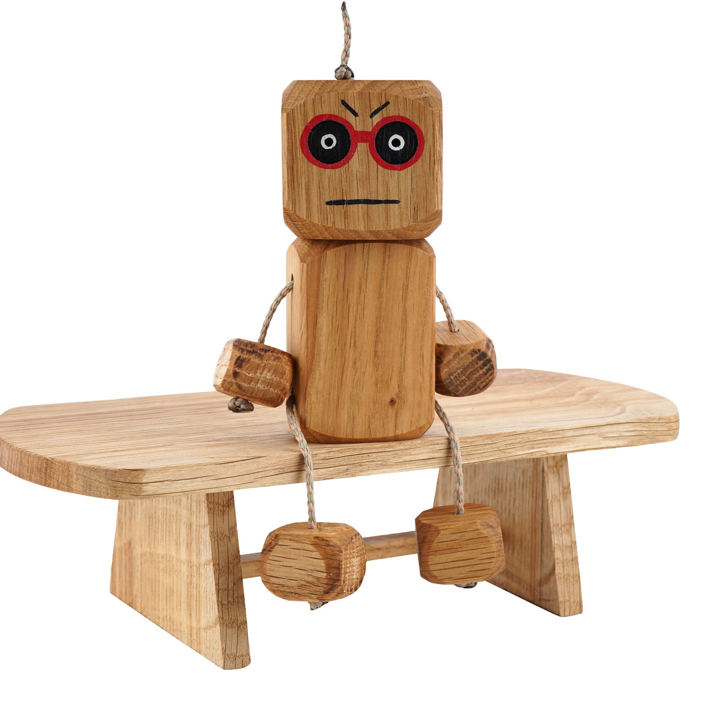 Emotions Ned in Oak | Handmade Wooden Robot Toy | UKCA CE Tested Age: 3+