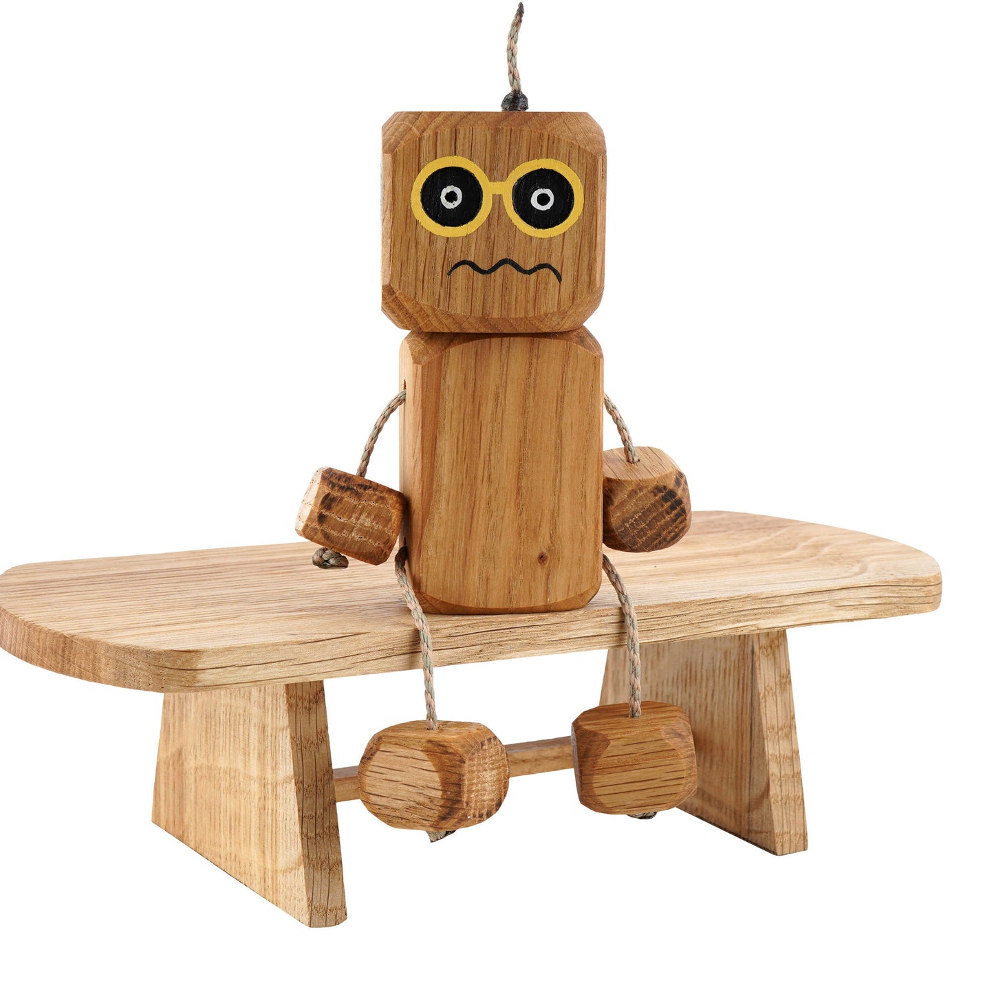 Emotions Ned in Oak | Handmade Wooden Robot Toy | UKCA CE Tested Age: 3+