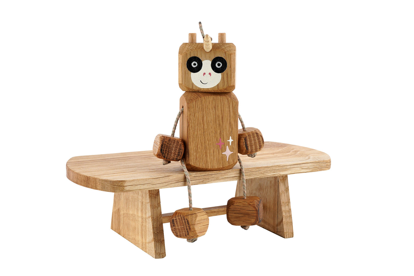 Unicorn Ned in Oak | Handmade Wooden Robot Toy | UKCA CE Tested | 3 Years+