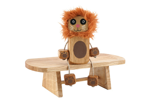Lion Ned in Oak | Handmade Wooden Robot Toy | UKCA CE Tested Age: 3+