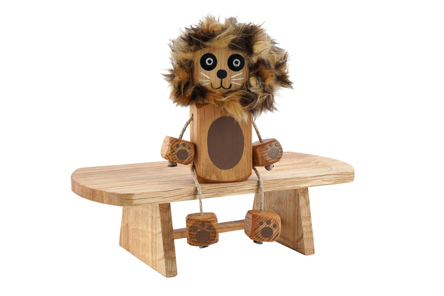 Dark Lion Ned in Oak | Handmade Wooden Robot Toy | UKCA CE Tested Age: 3+