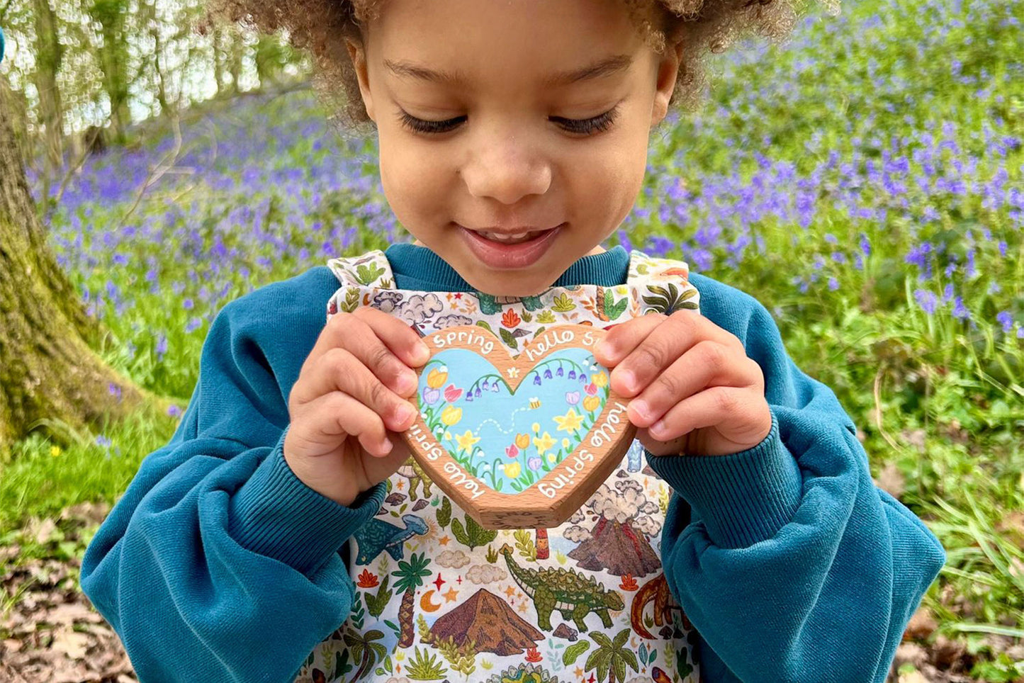 Hello Spring Heart in Beech | Handmade Wooden Toy | UKCA CE Tested | Age 3+