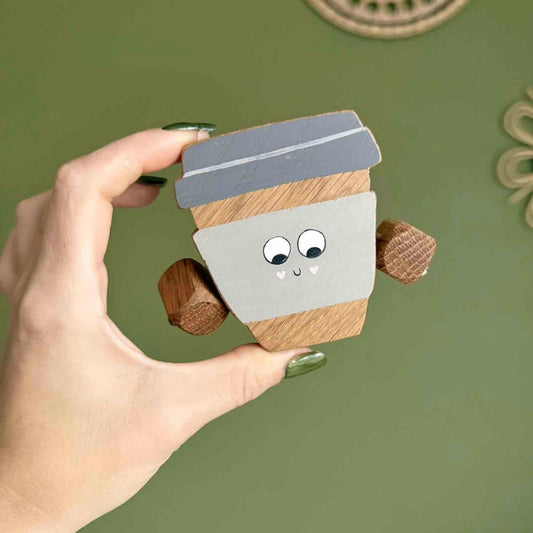 Coco the Coffee Cup in Beech | Handmade Wooden Toy | UKCA CE Tested | Age 3+