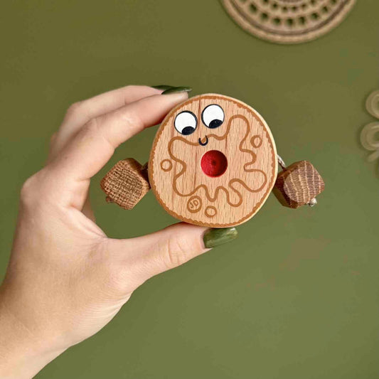 Jimmy the Jammy Dodger Biscuit in Beech | Handmade Wooden Toy | UKCA CE Tested | Age 3+