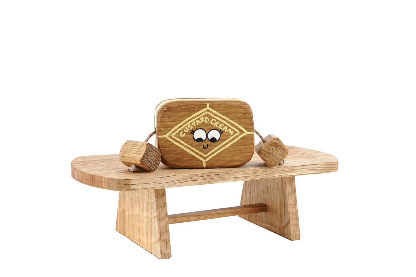 Connie the Custard Cream Biscuit in Beech | Handmade Wooden Toy | UKCA CE Tested | Age 3+