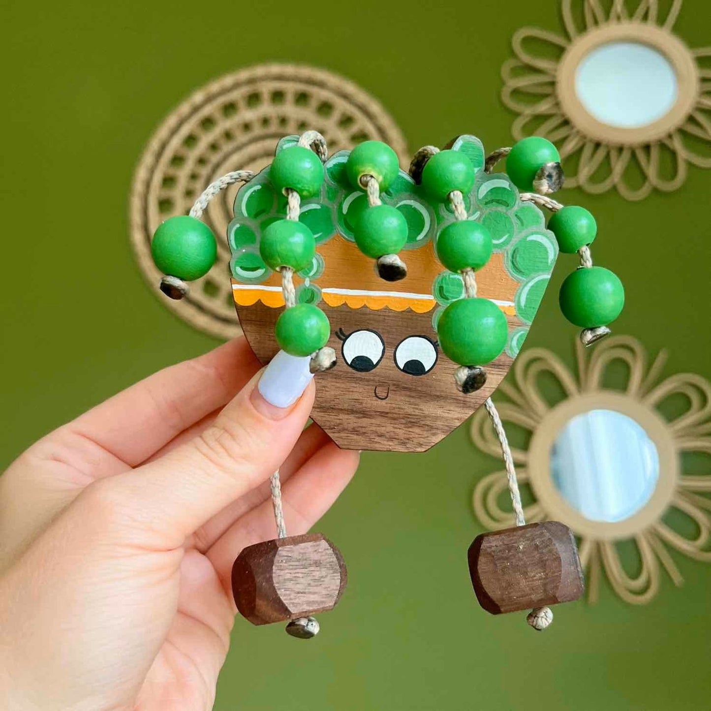 Pearl the Wooden House Plant in Beech | Handmade Wooden Toy | UKCA CE Tested | Age 3+