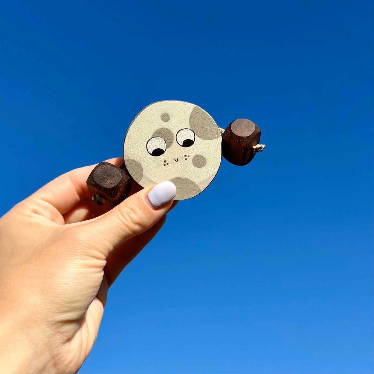 Molly the Moon in Beech | Handmade Wooden Toy | UKCA CE Tested | Age 3+