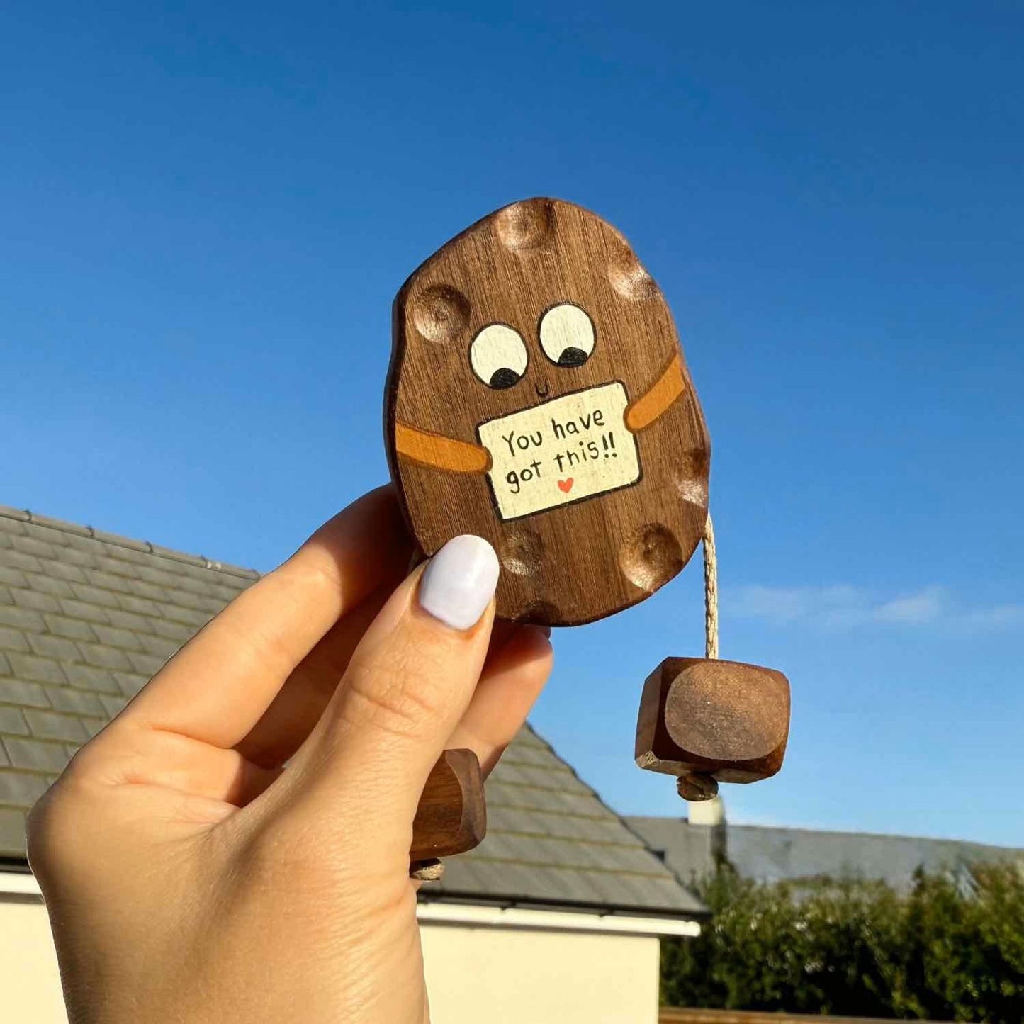 Percy the Positive Potato in Beech | Handmade Wooden Toy | UKCA CE Tested | Age 3+