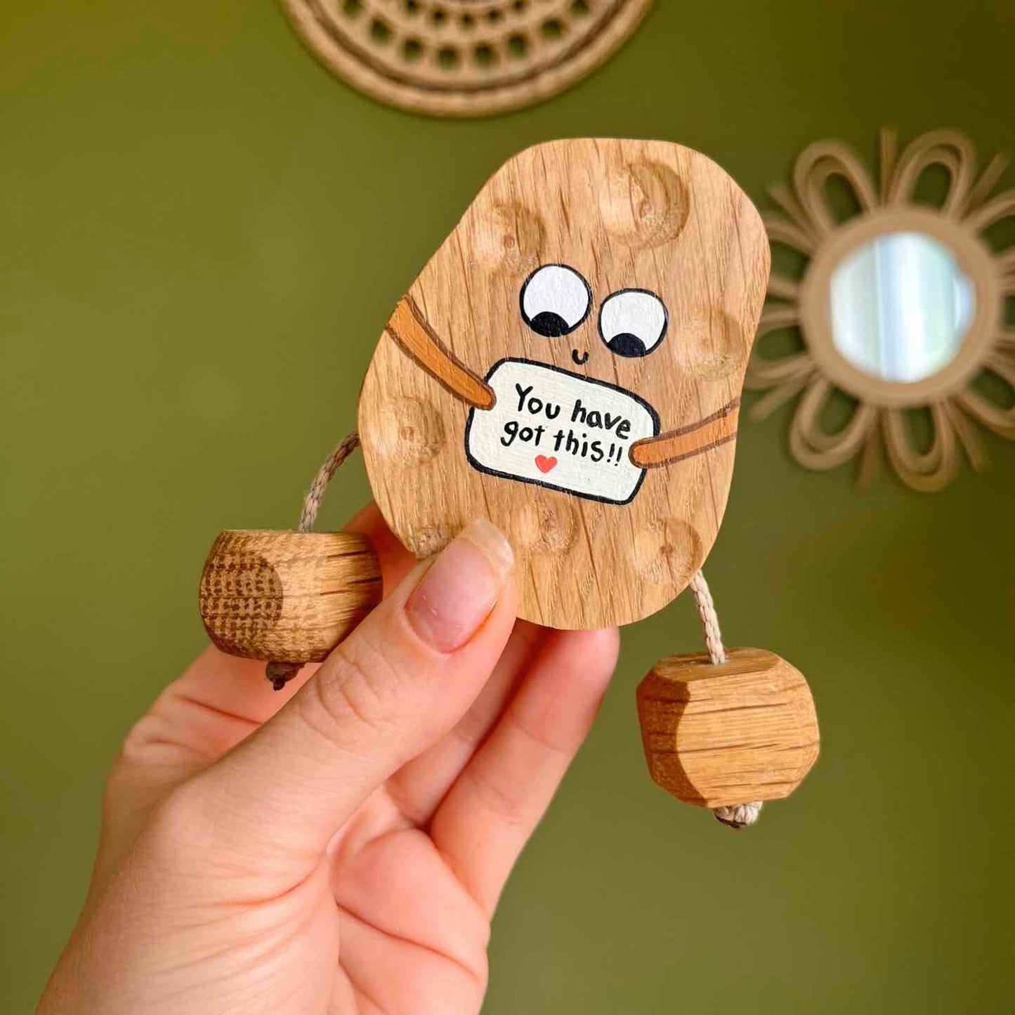Percy the Positive Potato in Beech | Handmade Wooden Toy | UKCA CE Tested | Age 3+