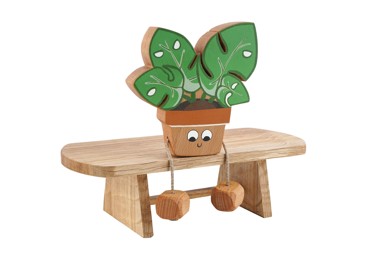 Monica the Monstera Plant in Beech | Handmade Wooden Toy | UKCA CE Tested | Age 3+