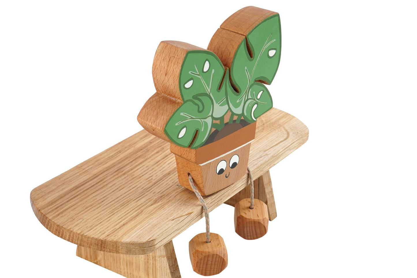 Monica the Monstera Plant in Beech | Handmade Wooden Toy | UKCA CE Tested | Age 3+