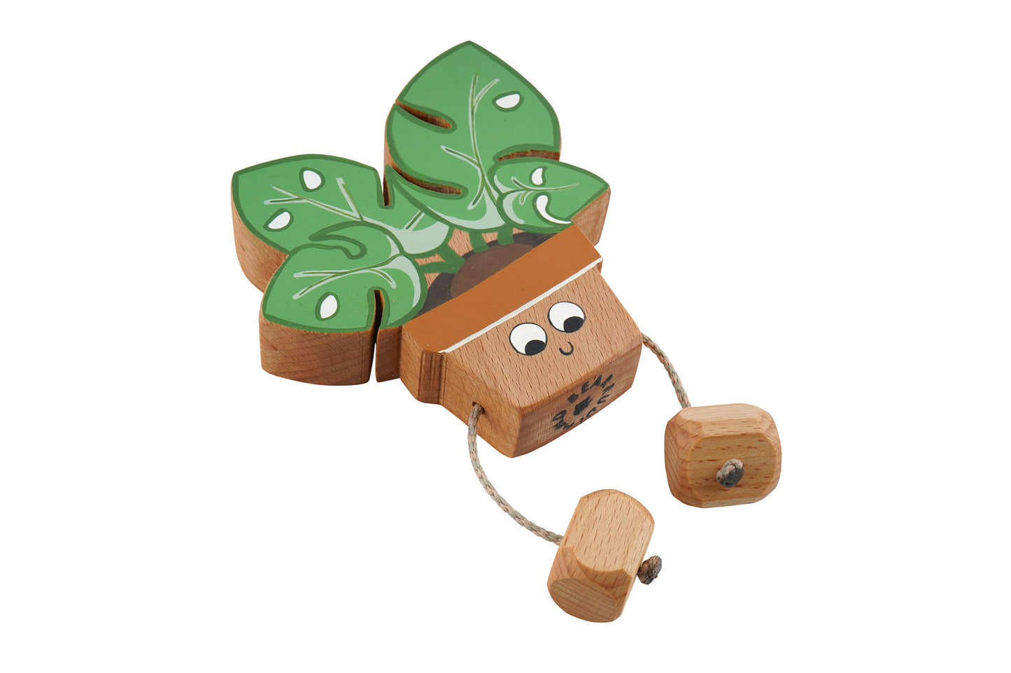 Monica the Monstera Plant in Beech | Handmade Wooden Toy | UKCA CE Tested | Age 3+