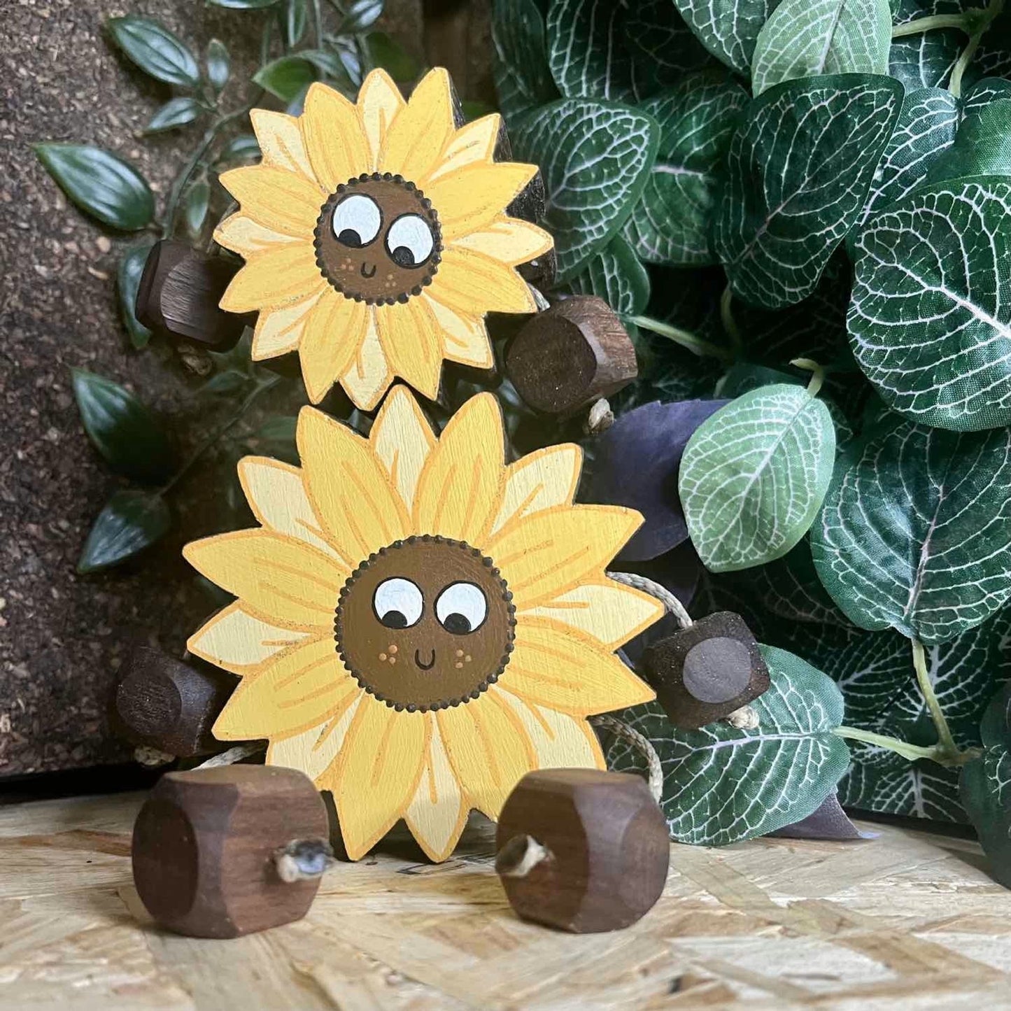 Sonny the Big Sunflower in Beech | Handmade Wooden Toy | UKCA CE Tested | Age 3+