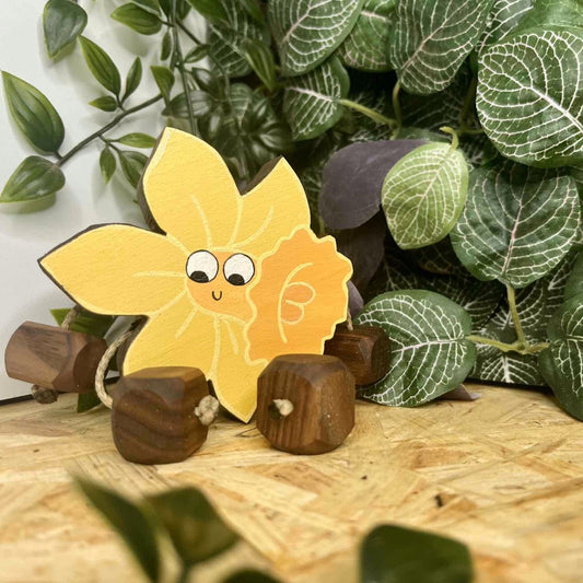 Dotty the Daffodil in Beech | Handmade Wooden Toy | UKCA CE Tested | Age 3+