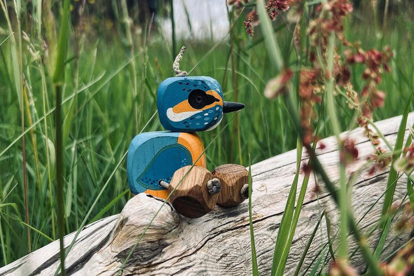 Charlie the Kingfisher in Oak | Handmade Wooden Robot Toy | UKCA CE Tested Age: 3+
