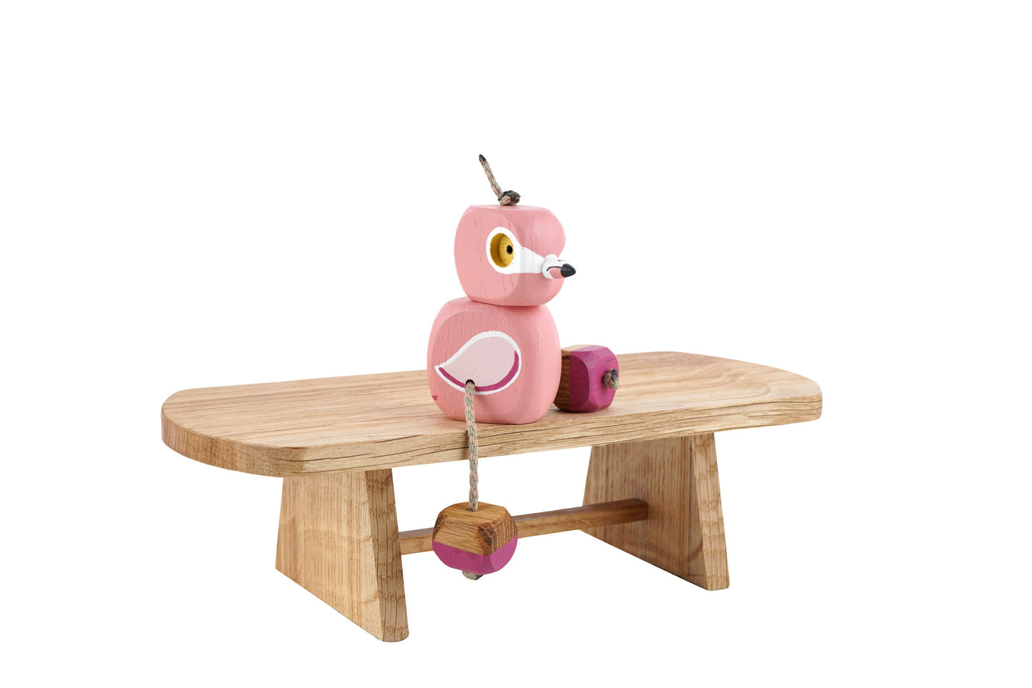 Frannie the Flamingo in Oak | Handmade Wooden Robot Toy | UKCA CE Tested Age: 3+