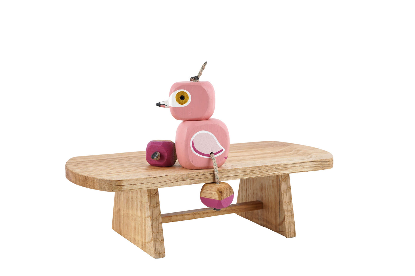Frannie the Flamingo in Oak | Handmade Wooden Robot Toy | UKCA CE Tested Age: 3+