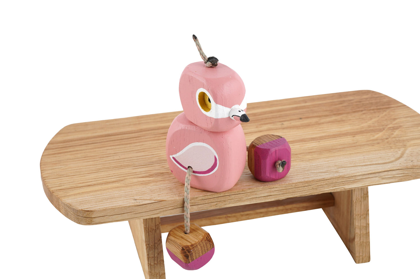 Frannie the Flamingo in Oak | Handmade Wooden Robot Toy | UKCA CE Tested Age: 3+