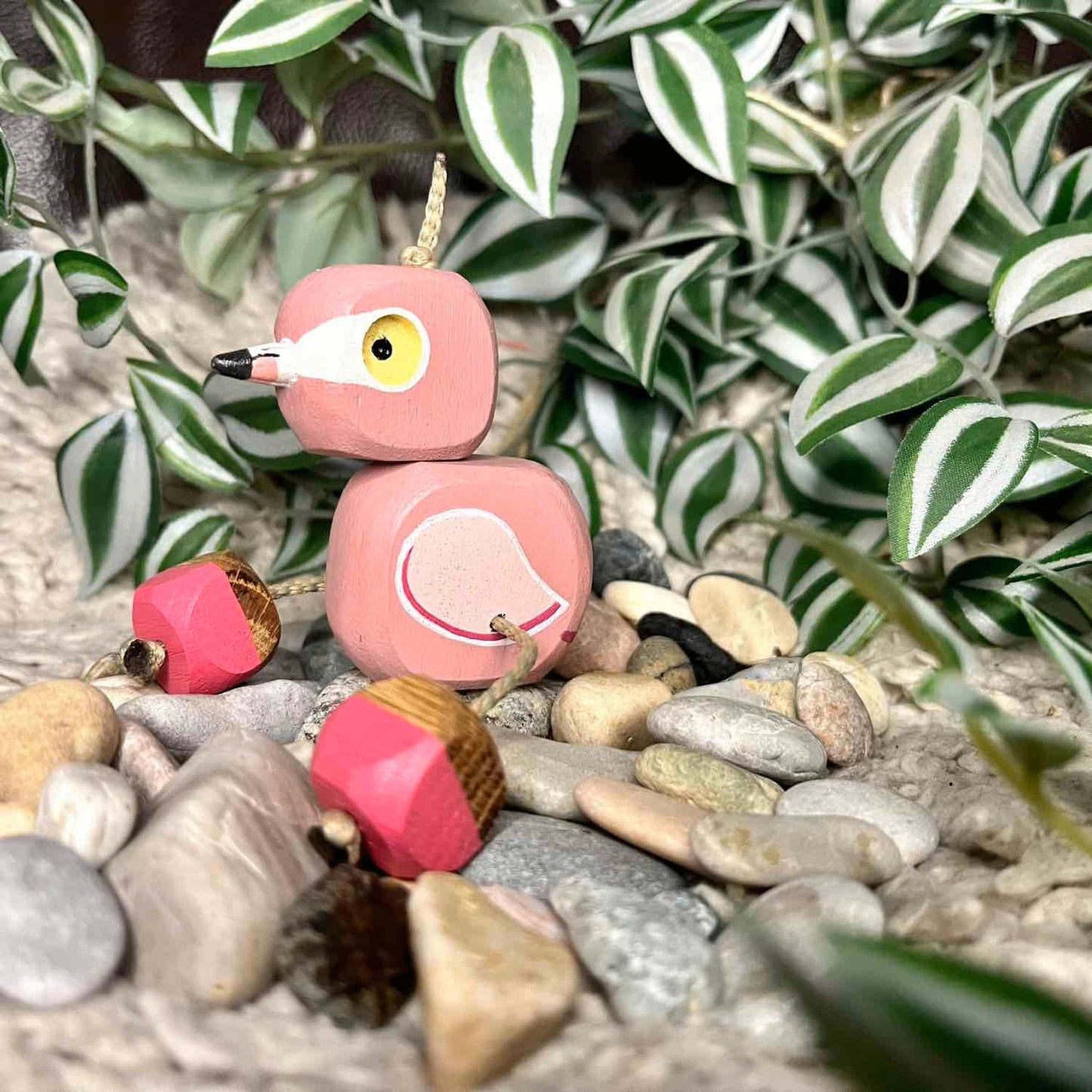 Frannie the Flamingo in Oak | Handmade Wooden Robot Toy | UKCA CE Tested Age: 3+