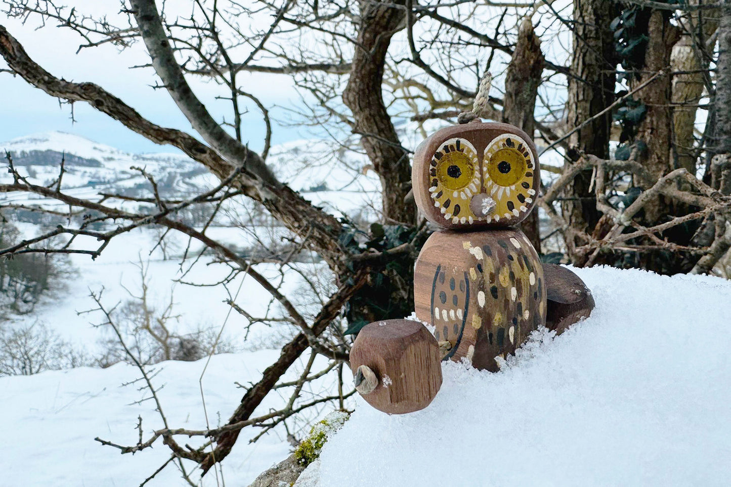 Olly the Owl in Walnut | Handmade Wooden Robot Toy | UKCA CE Tested Age: 3+