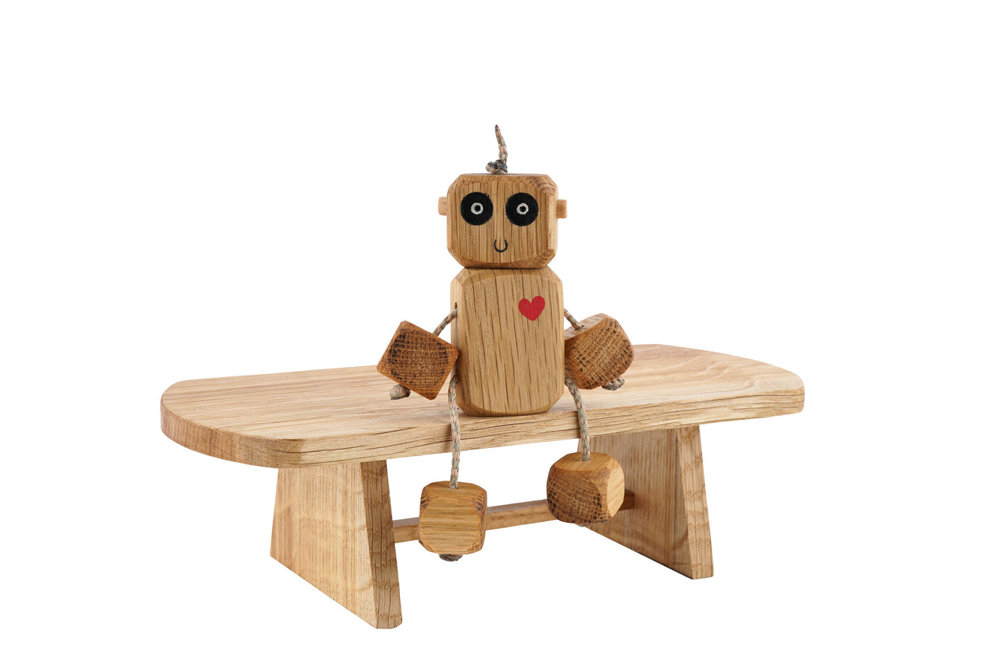 Heart Chest Nedlet in Oak | Handmade Wooden Robot Toy | UKCA CE Tested Age: 3+