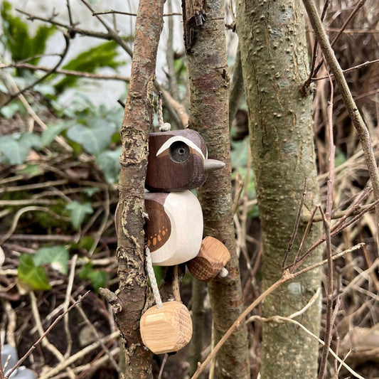 Wendy the Wren in Oak | Handmade Wooden Robot Toy | UKCA CE Tested Age: 3+