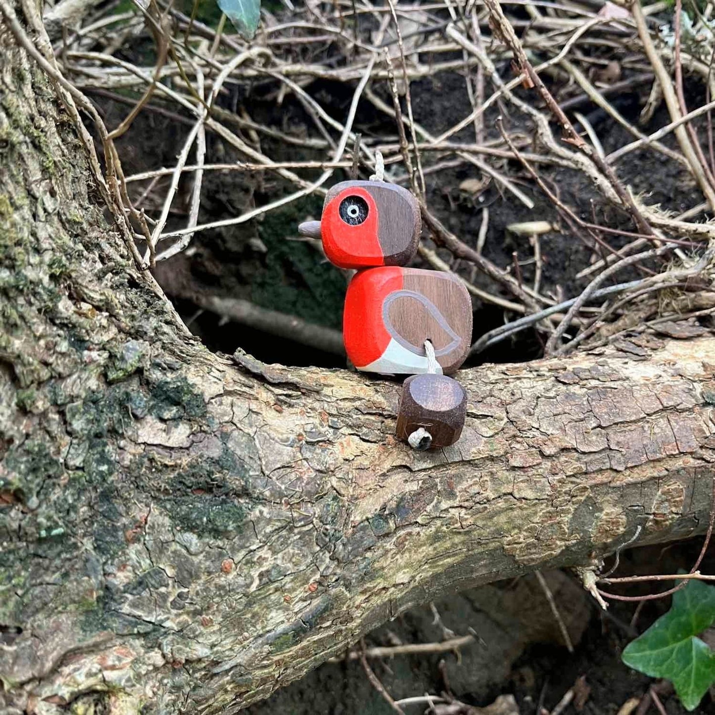 Rosie the Robin in Walnut | Handmade Wooden Robot Toy | UKCA CE Tested Age: 3+