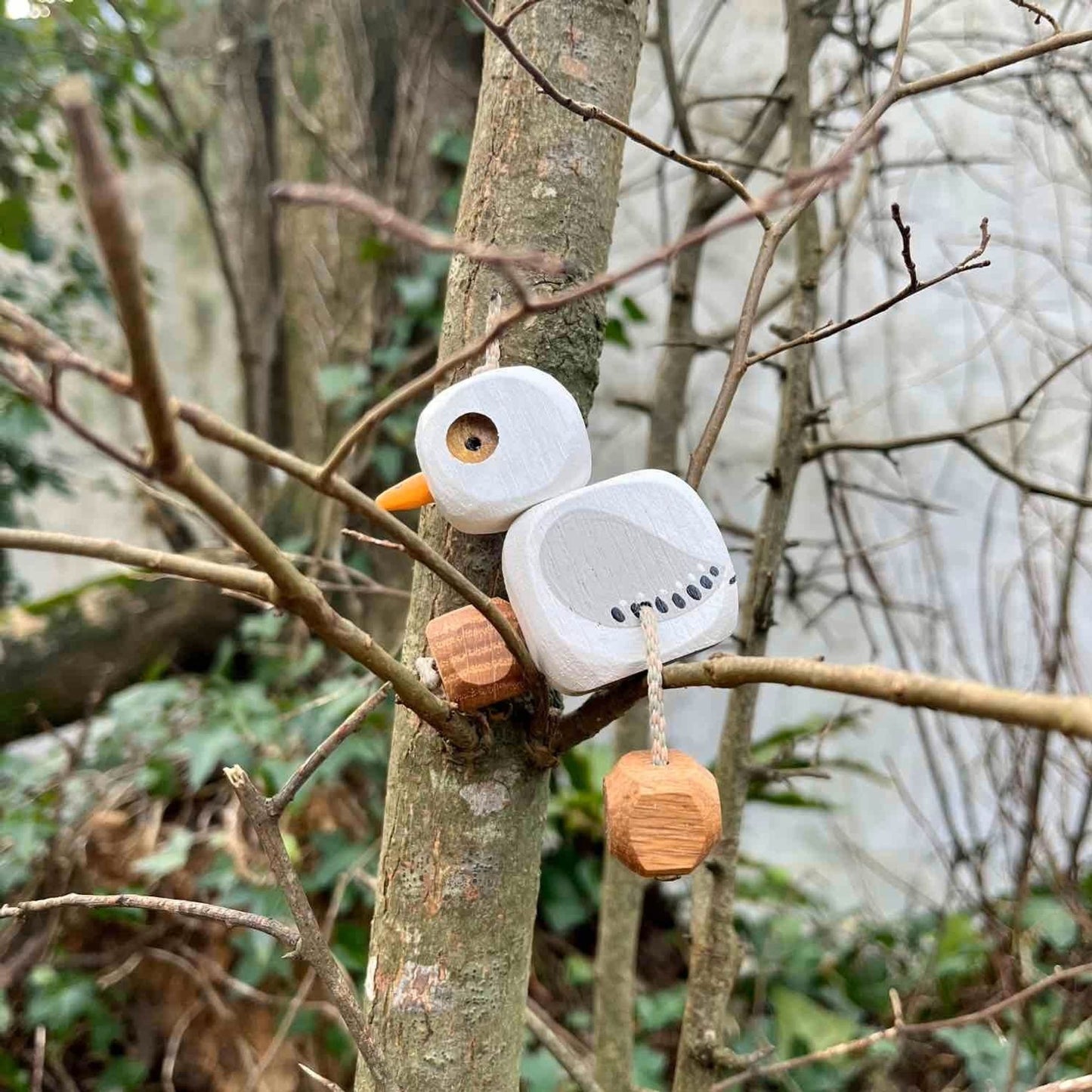 Sammy the Seagul in Oak | Handmade Wooden Robot Toy | UKCA CE Tested Age: 3+