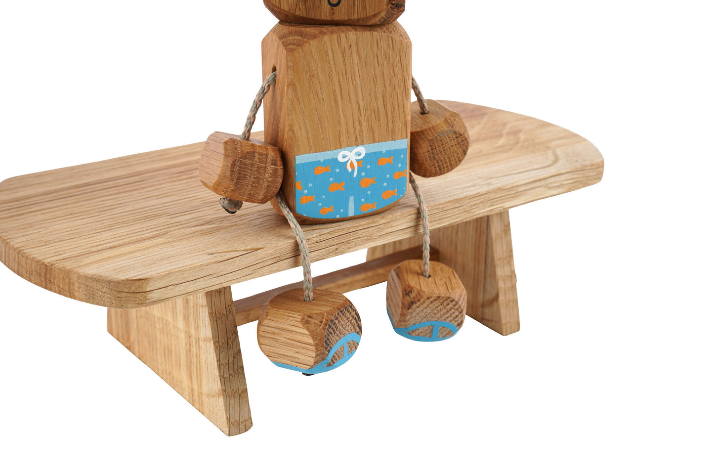 Holiday Ned in Oak | Handmade Wooden Robot Toy | UKCA CE Tested
