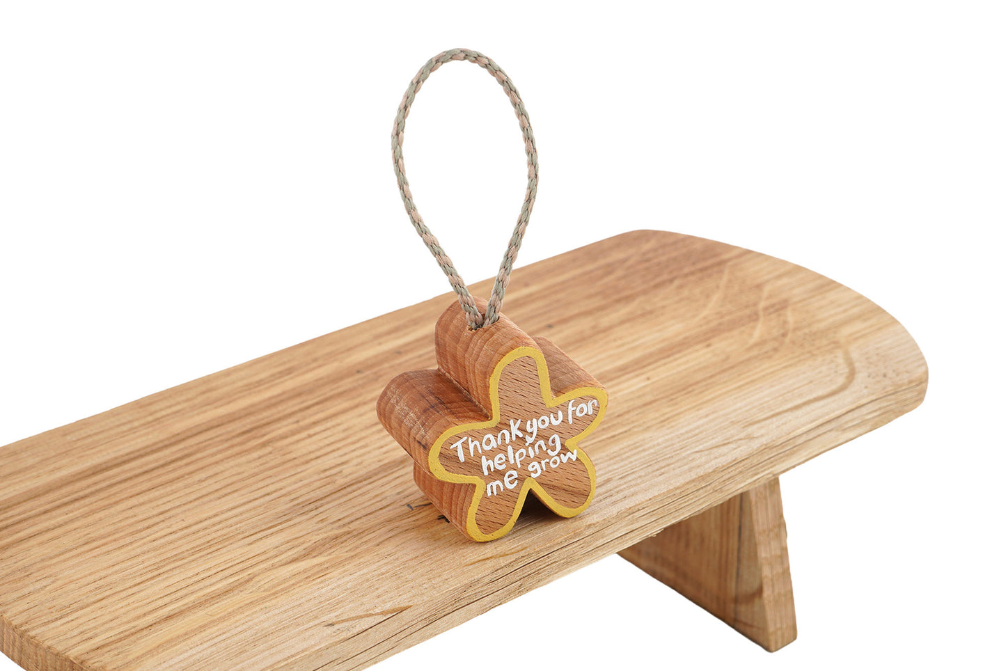 Thank You For Helping Me Grow' Hanging Flower in Beech | Handmade Wooden Toy | UKCA CE Tested | Age 3+