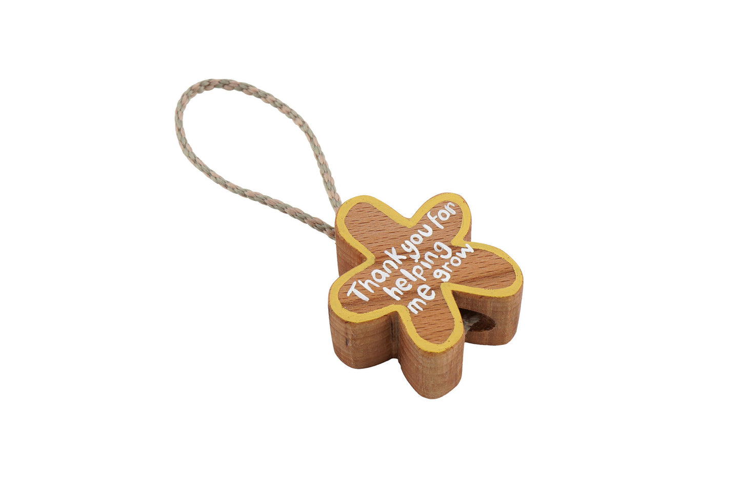 Thank You For Helping Me Grow' Hanging Flower in Beech | Handmade Wooden Toy | UKCA CE Tested | Age 3+