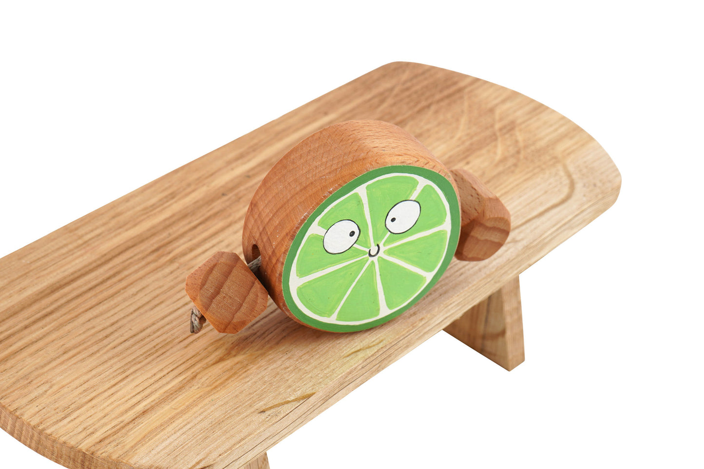 Larry the Lime in Beech | Handmade Wooden Toy | UKCA CE Tested | Age 3+