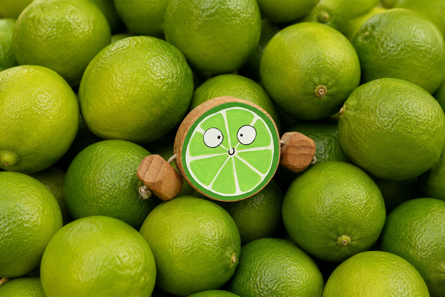 Larry the Lime in Beech | Handmade Wooden Toy | UKCA CE Tested | Age 3+