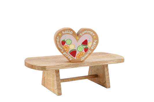 Hello Summer Heart in Beech | Handmade Wooden Toy | UKCA CE Tested | Age 3+