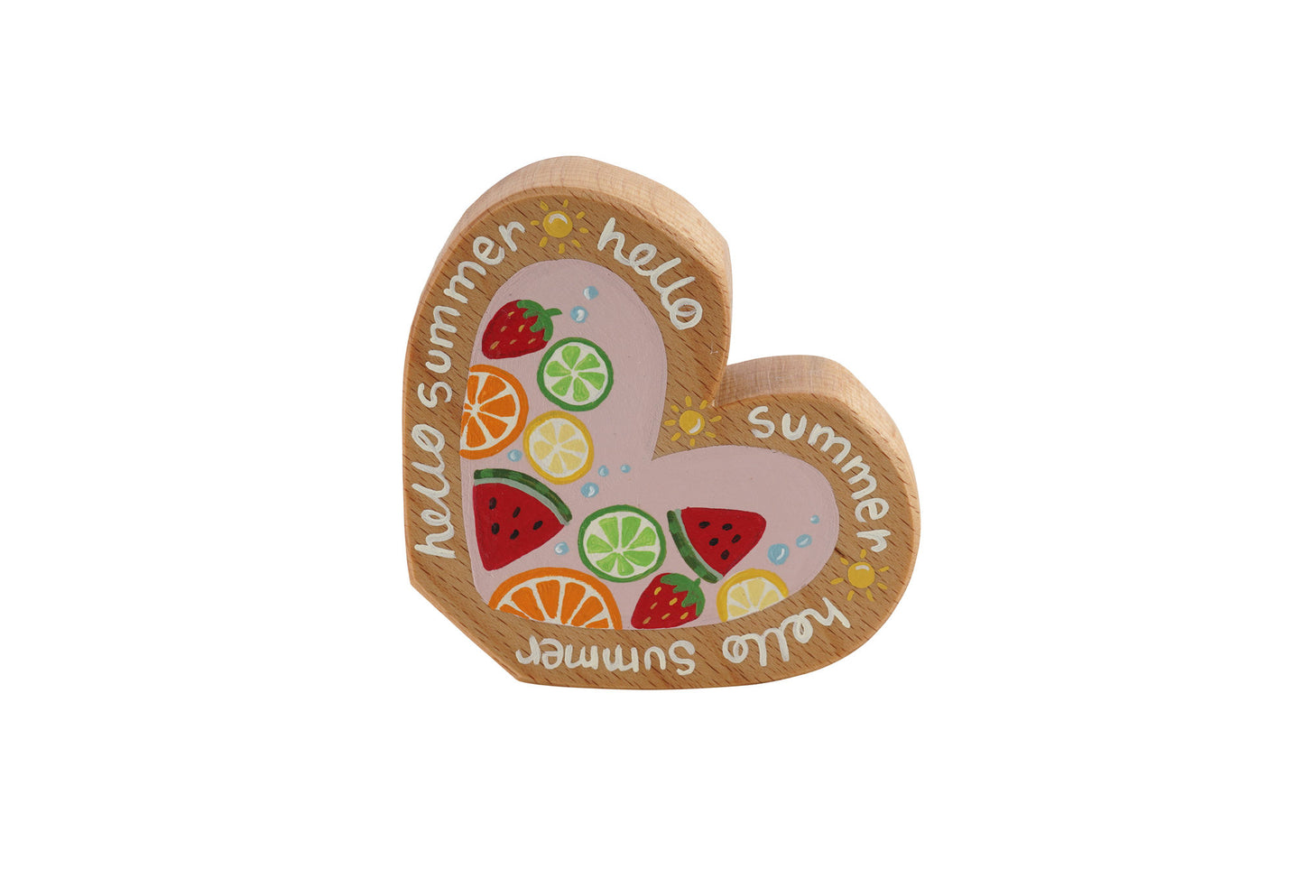 Hello Summer Heart in Beech | Handmade Wooden Toy | UKCA CE Tested | Age 3+