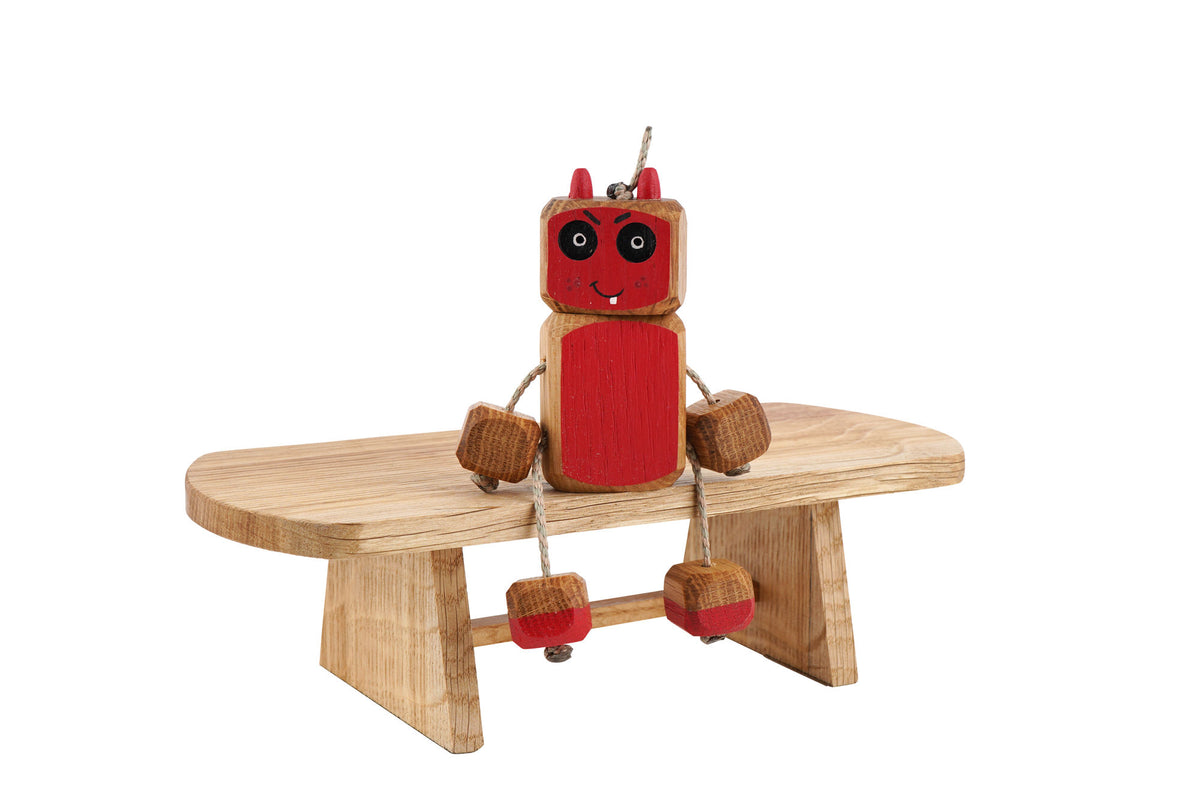 Devil Nedlet in Oak | Handmade Wooden Robot Toy | UKCA CE Tested Age: 3+