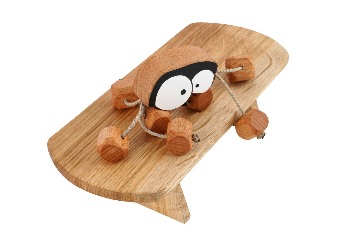 Spooky the Big Eyed Spider in Oak | Handmade Wooden Robot Toy | UKCA CE Tested Age: 3+