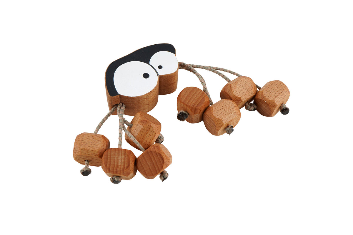 Spooky the Big Eyed Spider in Oak | Handmade Wooden Robot Toy | UKCA CE Tested Age: 3+